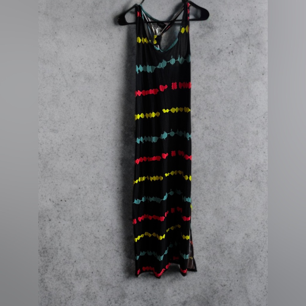 Love Strapless Dress - Black with Red, Yellow, and Green Accents